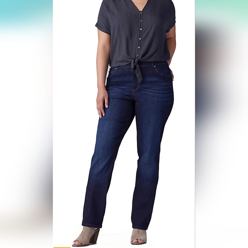 Lee Relaxed Fit Straight Leg Mid Rise Jeans 20W Short